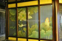 真絲手繪夾絹玻璃